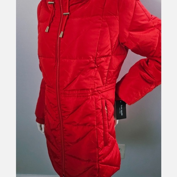 KATE SPADE RED WINTER PUFFER COAT!! Warm and gorgeous! New! M - Picture 3 of 4